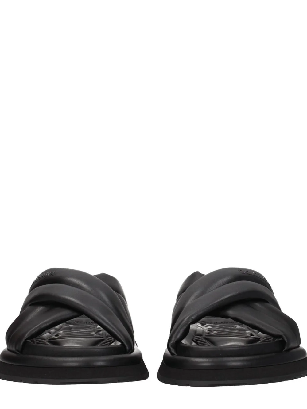 Dolce &Gabbana Men's Black Slides Logo Slippers in Nappa Leather.NWB/ Dustbag 42